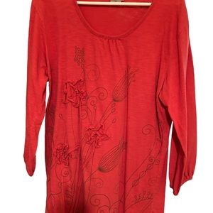 Artisans apparel women’s cotton Rust colored long sleeve shirt Sz XL